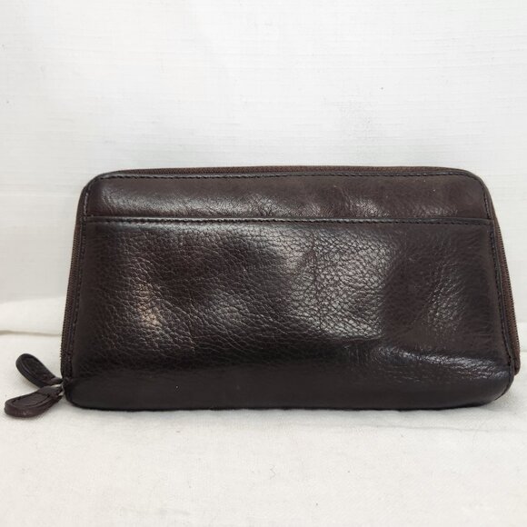 Wilsons Leather Pelle Studio Brown Zip Around Wallet  Vintage - Picture 4 of 10